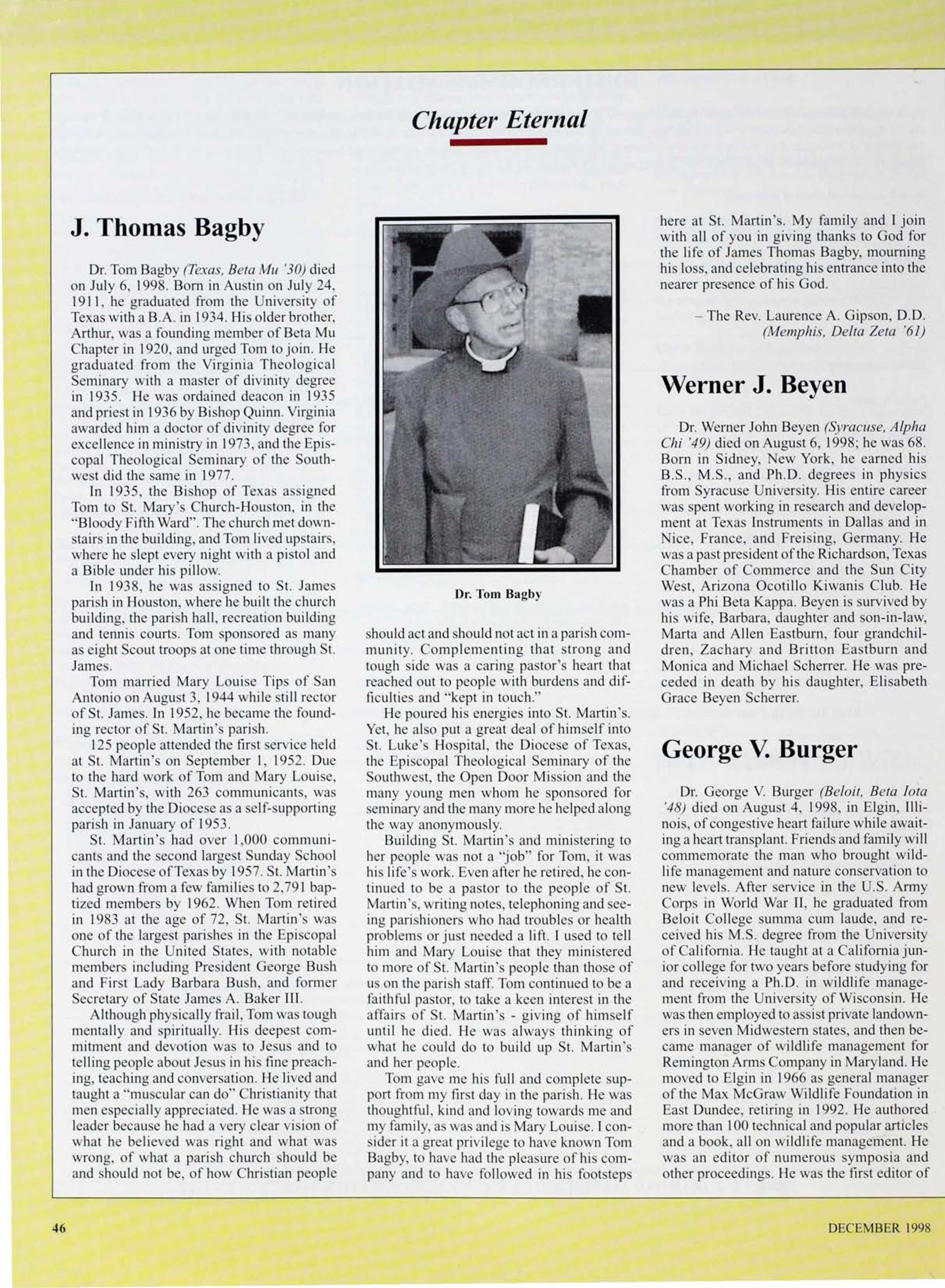 Chapter Eternal, December 1998